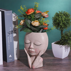 Girls Face Head Flower Planter Succulent